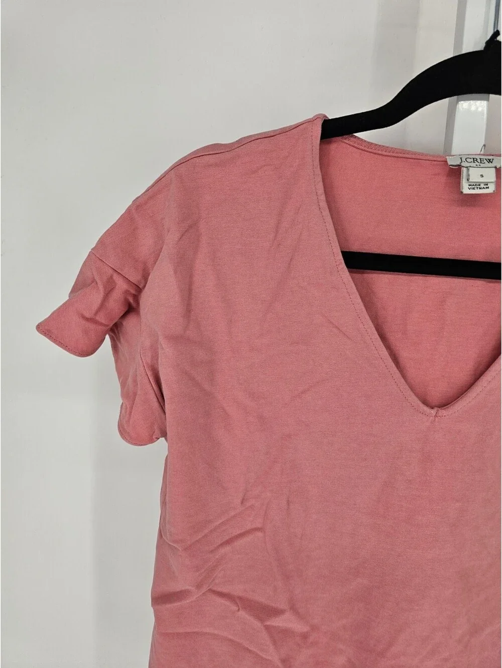 Vintage Y2K J Crew Womens Sz S Short Sleeve T Shirt Blush Pink V Neck